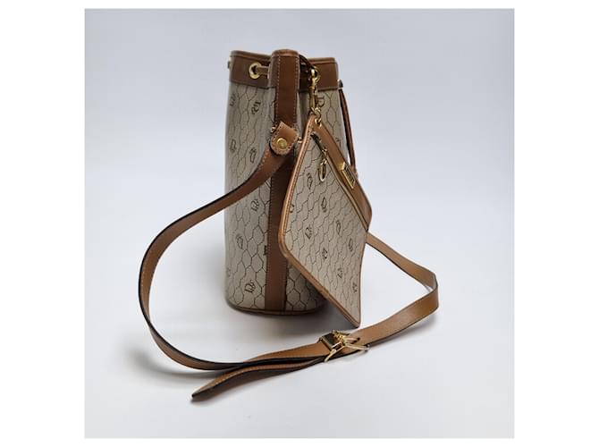 Dior Borsa a tracolla a secchiello Honeycomb Marrone - vista 8