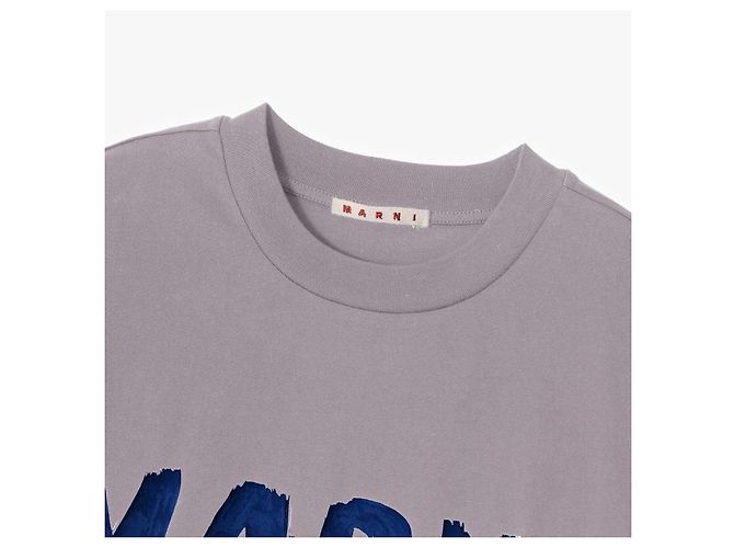 Marni T-shirt court à manches courtes avec logo pour femme Argenté - vue 6
