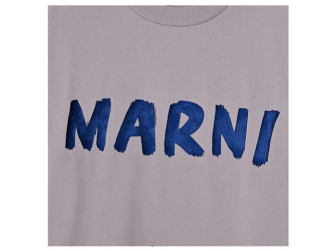 Marni T-shirt court à manches courtes avec logo pour femme Argenté - vue 7