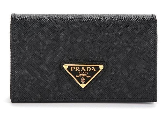 Prada Tarjetero Saffiano Logo Triángulo Negro - vista 3