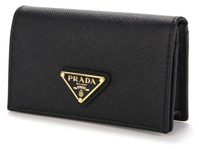 Prada Tarjetero Saffiano Logo Triángulo Negro - vista 6