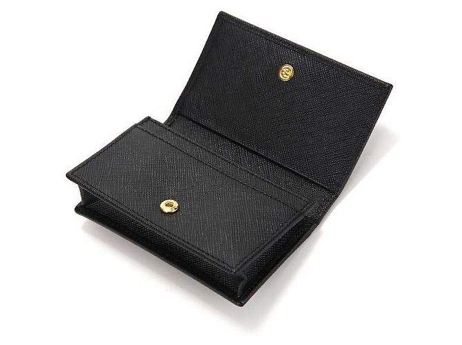 Prada Tarjetero Saffiano Logo Triángulo Negro - vista 8