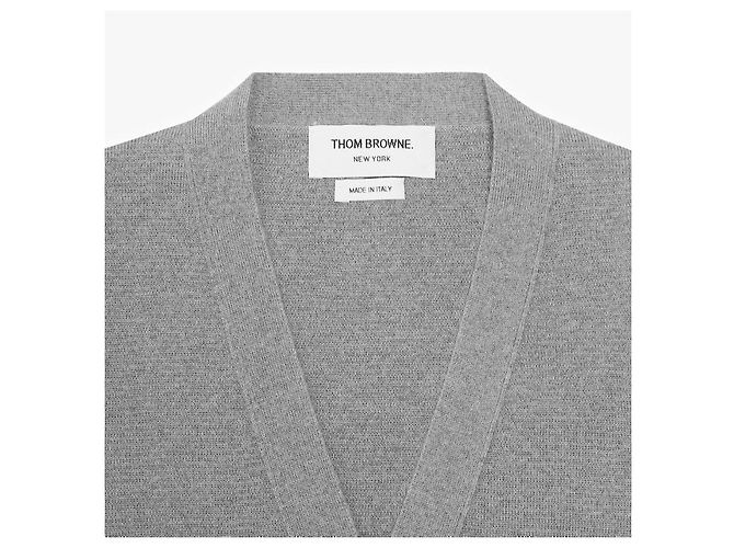 Thom Browne Stripe Milano Strick-Cardigan aus Merinowolle für Damen Silber - Ansicht 6