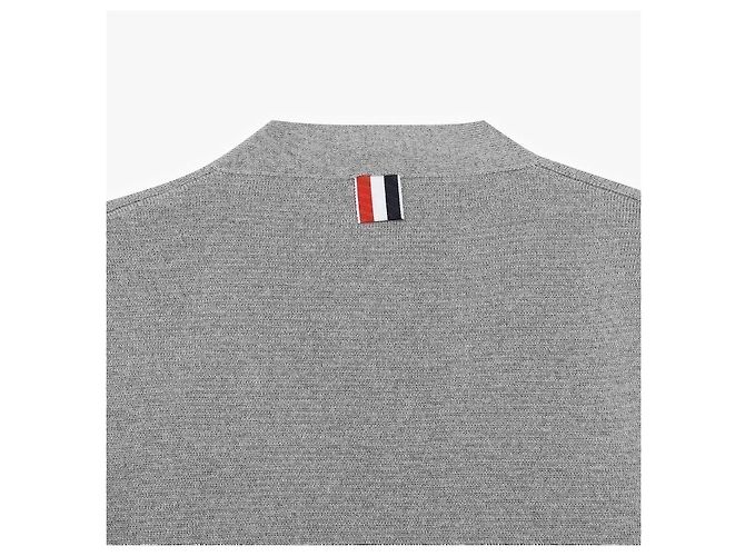 Thom Browne Stripe Milano Strick-Cardigan aus Merinowolle für Damen Silber - Ansicht 7