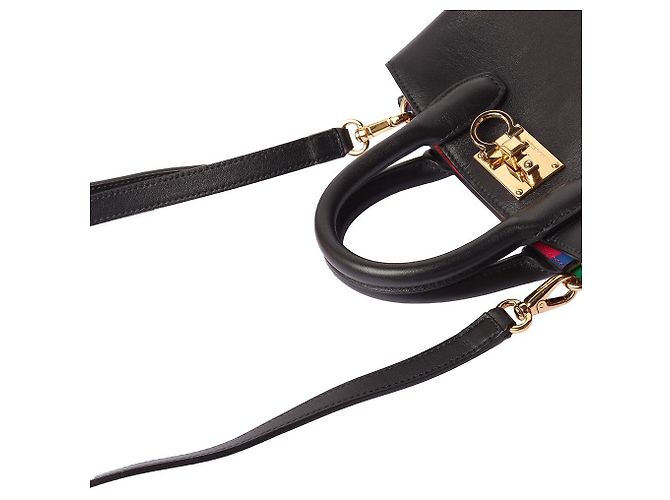Salvatore Ferragamo Mini bolso Rainbow Studio Box Bag Negro - vista 3