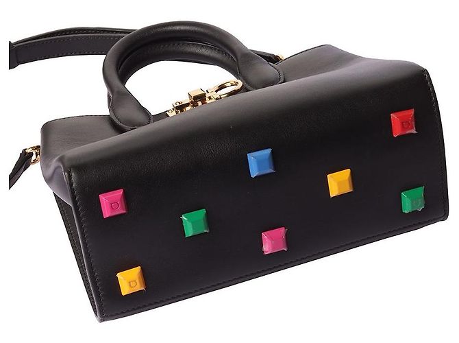 Salvatore Ferragamo Mini bolso Rainbow Studio Box Bag Negro - vista 4