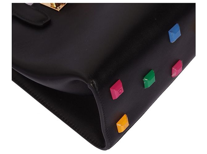 Salvatore Ferragamo Mini bolso Rainbow Studio Box Bag Negro - vista 5