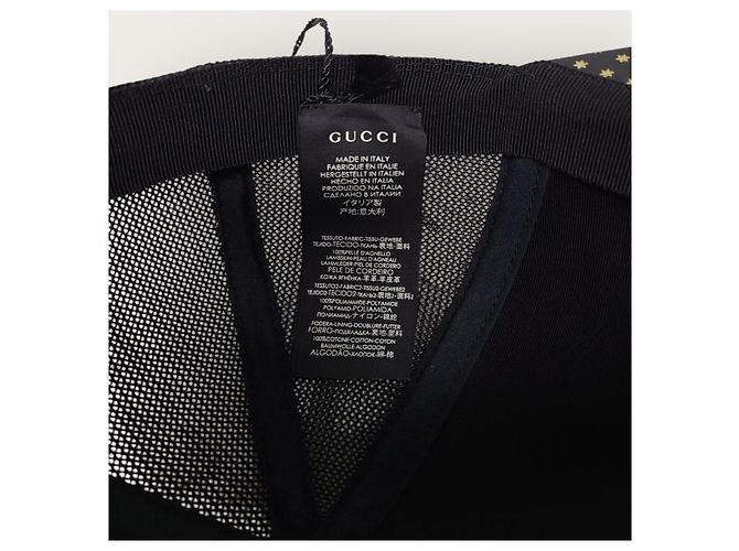 Gucci Boné de malha com logotipo Black Star Lettering Preto - vista 5