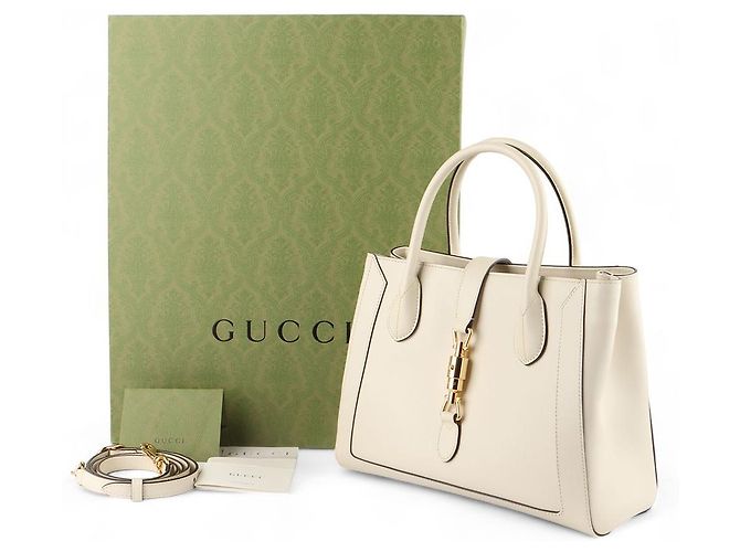 Gucci Jackie Medium Tote Bag (Kassenbon eines Kaufhauses) Weiß - Ansicht 8