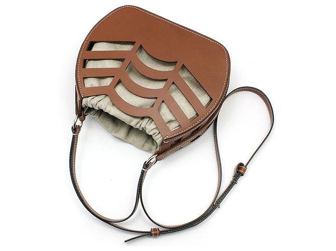 Chloé Piccola borsa a tracolla a secchiello rotonda marrone Cayenne - vista 4