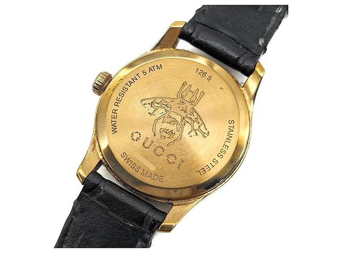 Gucci Reloj chapado en oro atemporal Negro - vista 7