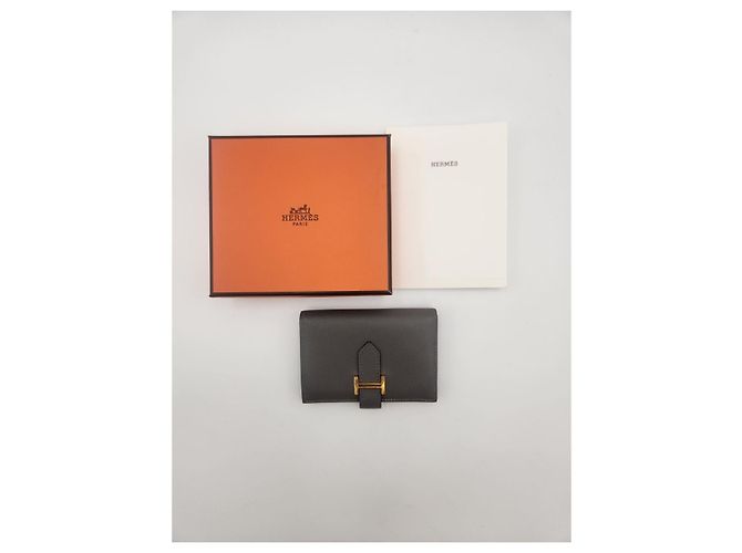 Hermès Bearn Wallet Gray Stamp Braun - Ansicht 5