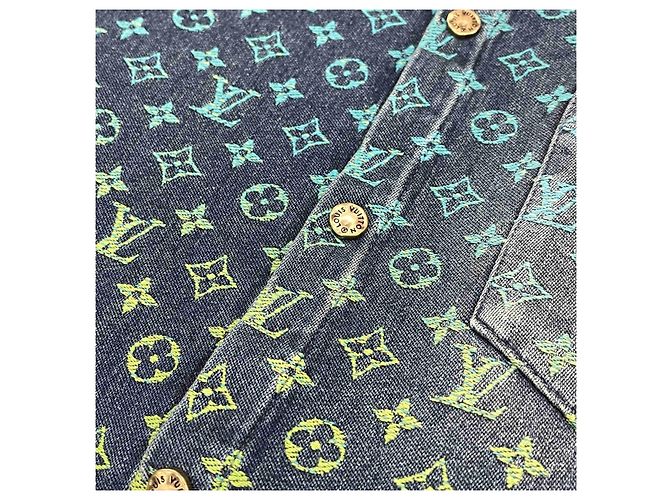Louis Vuitton Camicia in denim a maniche corte con monogramma arcobaleno Multicolore - vista 7