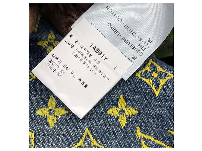 Louis Vuitton Camicia in denim a maniche corte con monogramma arcobaleno Multicolore - vista 8