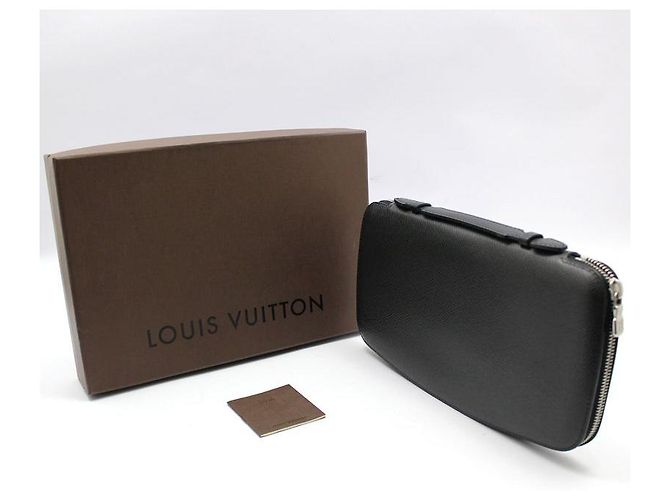 Zippy Louis Vuitton Portefeuille Clutch Long à Fermeture Éclair Taiga Atoll Marron - vue 2