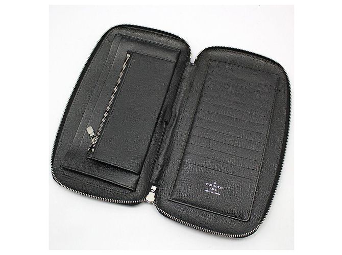 Zippy Louis Vuitton Portefeuille Clutch Long à Fermeture Éclair Taiga Atoll Marron - vue 6