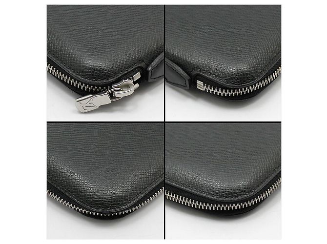 Zippy Louis Vuitton Portefeuille Clutch Long à Fermeture Éclair Taiga Atoll Marron - vue 8