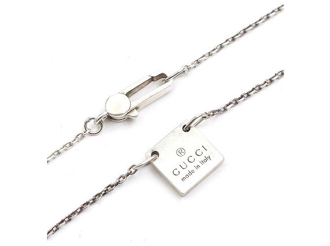 Gucci Collana con ciondolo quadrato in argento Marrone - vista 3
