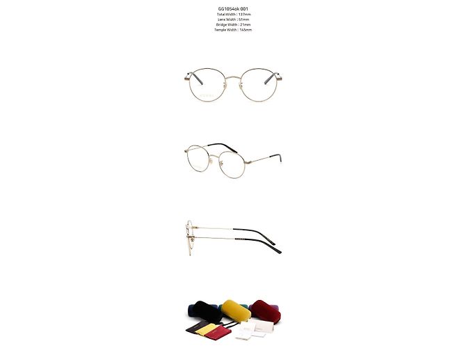 Gucci Leichte Luxus-Brille mit rundem Metallrahmen, Retro-Mode, Asian Fit Mehrfarben - Ansicht 3