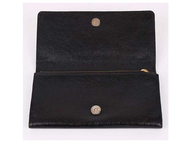 Balenciaga Giant Motor Ledergeldbörse Schwarz - Ansicht 10