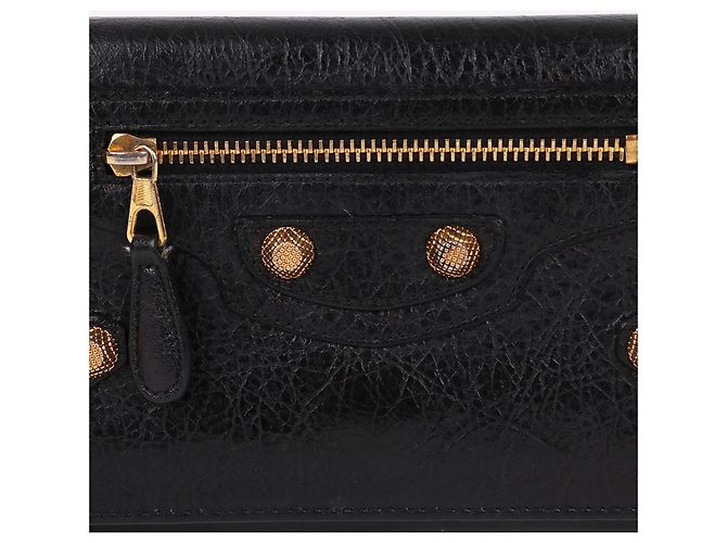 Balenciaga Giant Motor Ledergeldbörse Schwarz - Ansicht 2