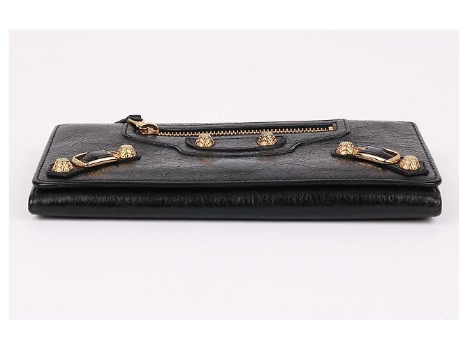 Balenciaga Giant Motor Ledergeldbörse Schwarz - Ansicht 6
