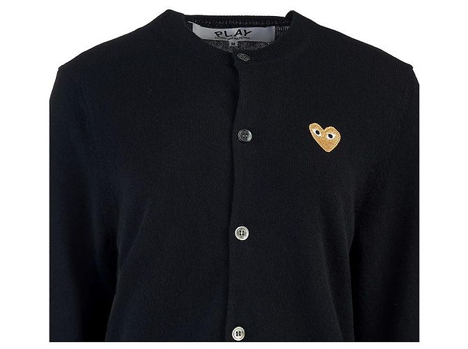 Comme Des Garcons BLACK Unisex Cardigan mit goldenem Herz - Ansicht 4