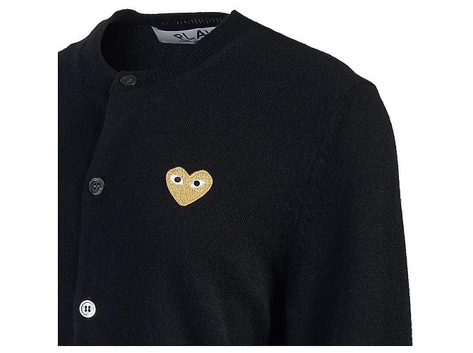 Comme Des Garcons BLACK Unisex Cardigan mit goldenem Herz - Ansicht 5