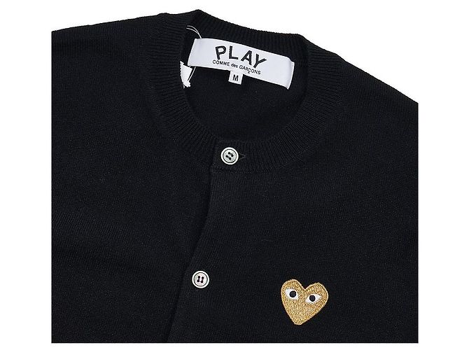 Comme Des Garcons BLACK Unisex Cardigan mit goldenem Herz - Ansicht 8
