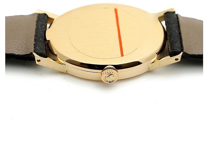 Rolex Reloj Cellini Small de cuero oval para mujer, Oro, Manual Negro - vista 13