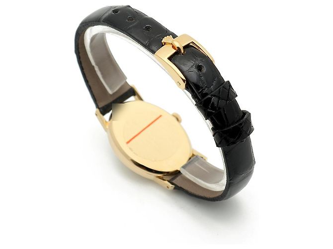 Rolex Reloj Cellini Small de cuero oval para mujer, Oro, Manual Negro - vista 17