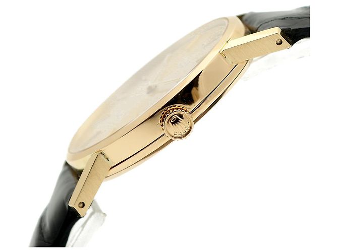 Rolex Reloj Cellini Small de cuero oval para mujer, Oro, Manual Negro - vista 9
