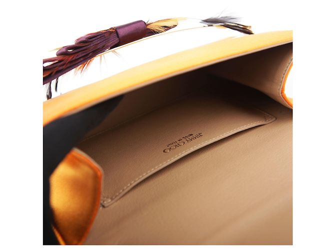Jimmy Choo Clutch in pelle con nastro arancione - vista 12