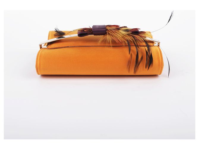 Jimmy Choo Clutch in pelle con nastro arancione - vista 8
