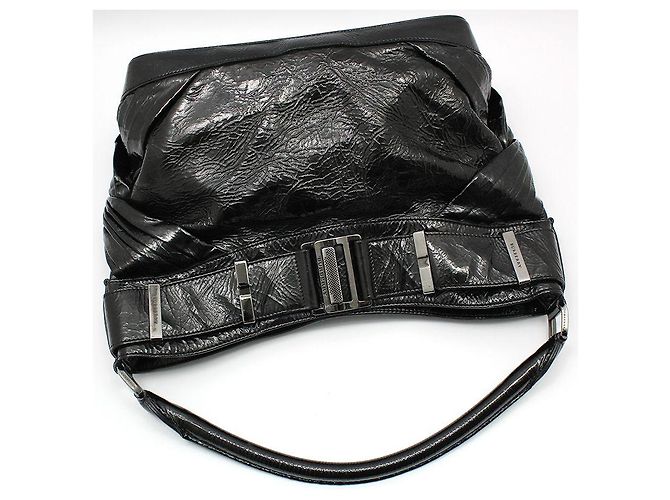 Burberry Borsa a tracolla in vernice nera Nero - vista 3