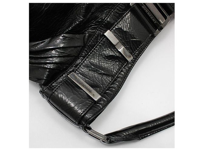 Burberry Borsa a tracolla in vernice nera Nero - vista 7
