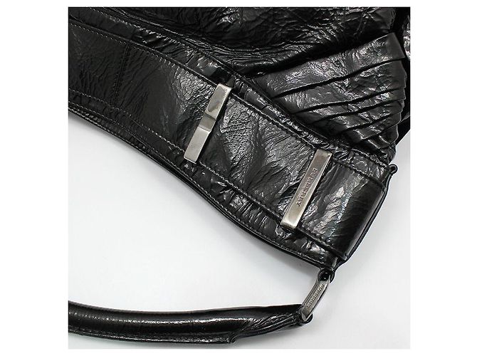 Burberry Borsa a tracolla in vernice nera Nero - vista 8