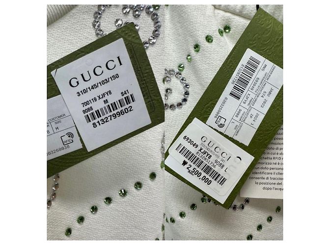 Gucci Stripe Interlocking Crystal Sweatshirt Silvery - view 11