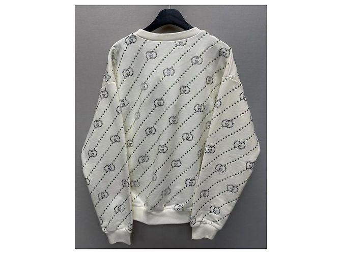 Gucci Stripe Interlocking Crystal Sweatshirt Silvery - view 6