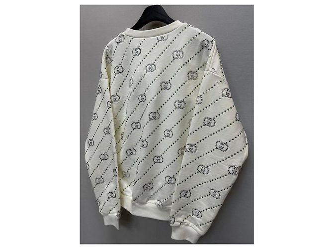 Gucci Stripe Interlocking Crystal Sweatshirt Silvery - view 7
