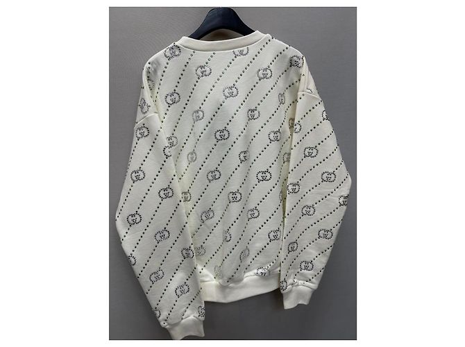 Gucci Stripe Interlocking Crystal Sweatshirt Silvery - view 8