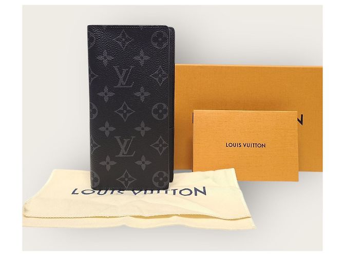 Louis Vuitton Monogram Eclipse Brazza Wallet Long Wallet Black - view 6