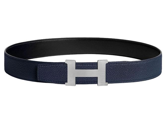 Hermès Constance Reversible Buckle Leather Strap Belt Blue - view 5