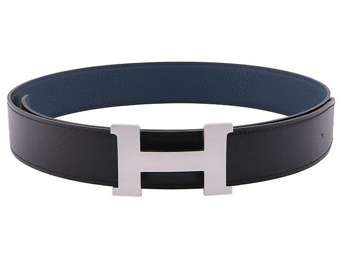 Hermès Constance Reversible Buckle Leather Strap Belt Blue - view 6