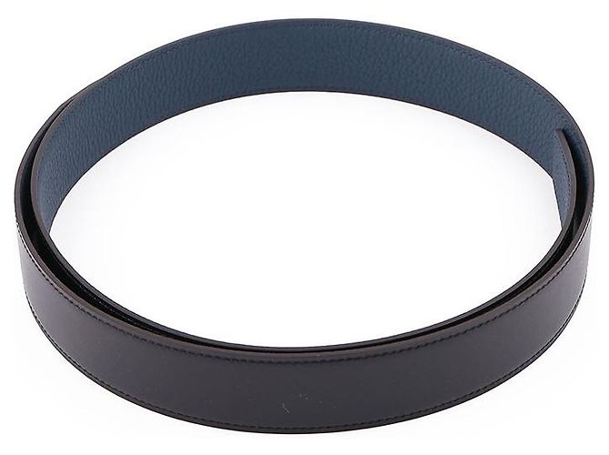 Hermès Constance Reversible Buckle Leather Strap Belt Blue - view 7