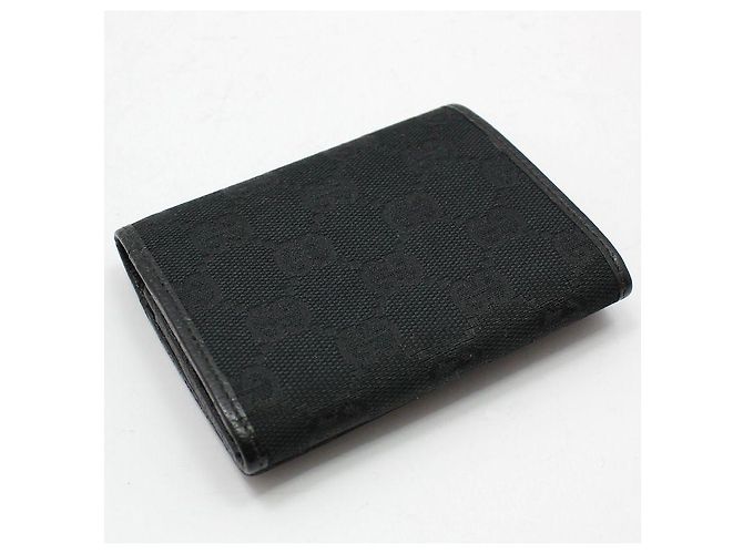 Gucci Portacarte in jacquard con logo GG nero e argentato - vista 3