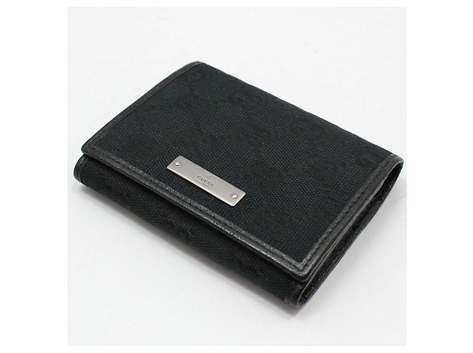 Gucci Portacarte in jacquard con logo GG nero e argentato - vista 4