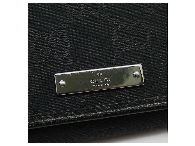Gucci Portacarte in jacquard con logo GG nero e argentato - vista 8