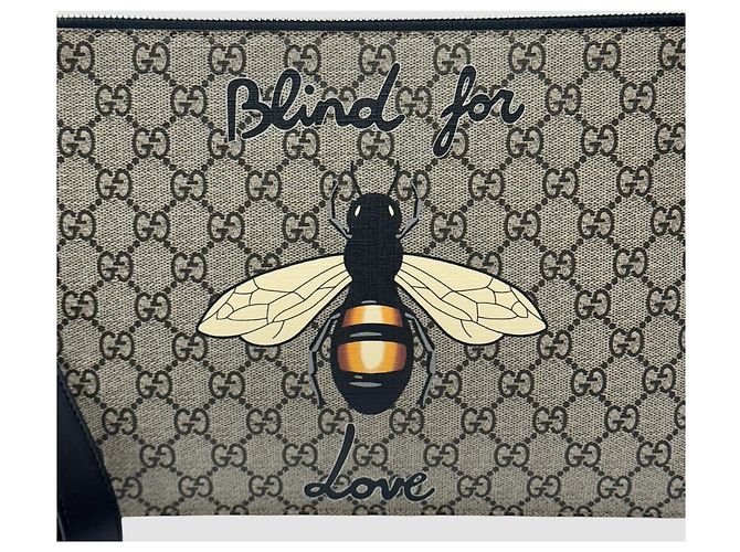 Gucci Clutch GG Supreme Bee Multicolore - vista 3