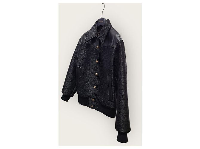 Louis Vuitton Schwarze Bomberjacke mit Monogramm-Glitzer - Ansicht 2